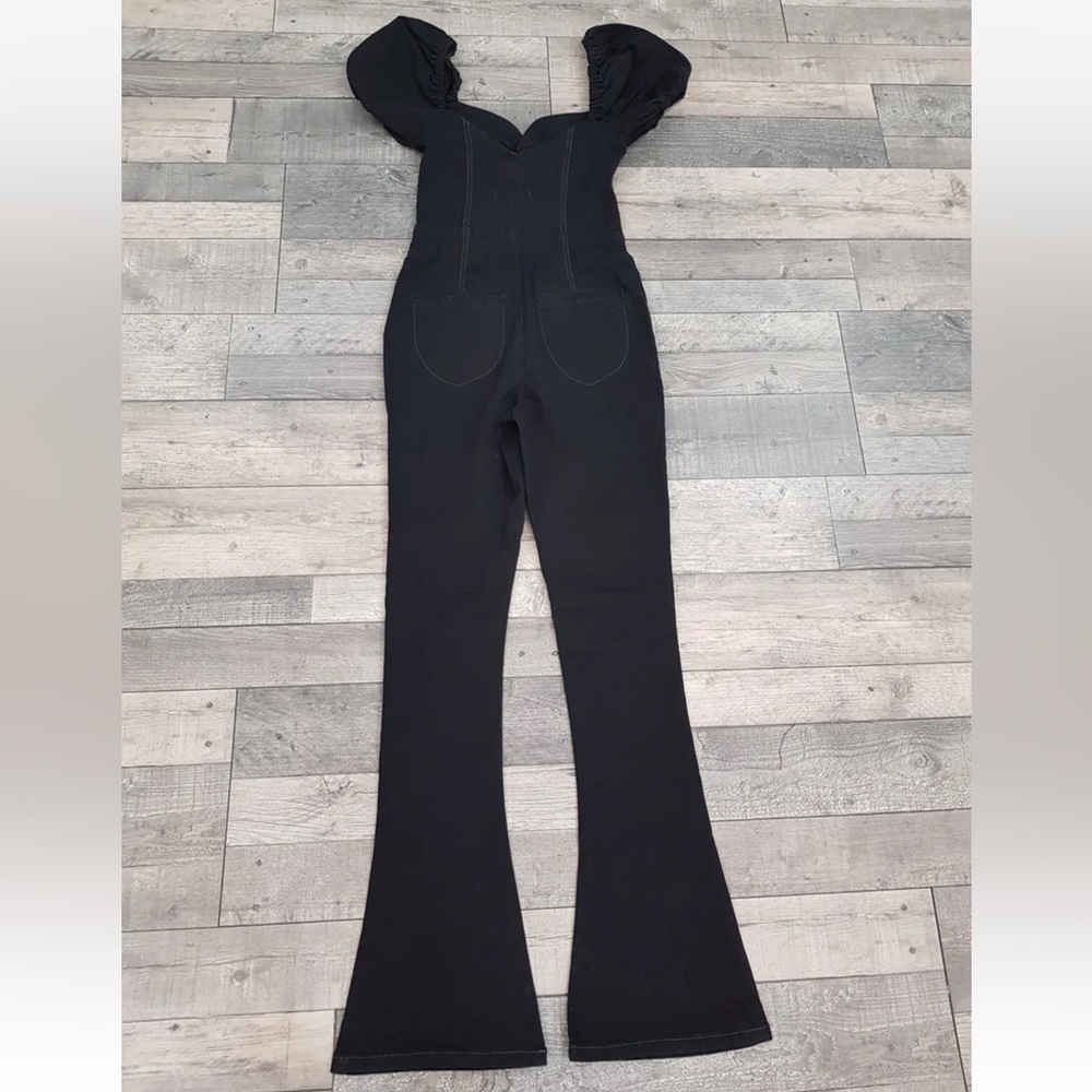 Free People Moondance Jumpsuit Small UK 10 Black One Piece We The Free Bootcut - Picture 2 of 15